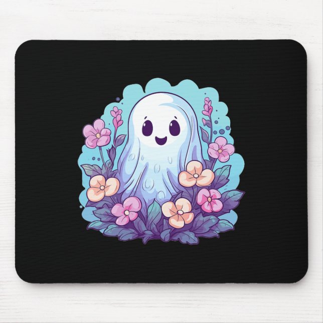 Tapis De Souris Joli Fantôme Avec Fleurs I Enfants Fantôme (Devant)