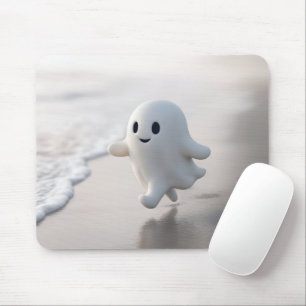 Tapis De Souris Joli fantôme courant sur une plage