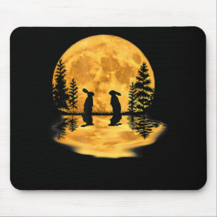 Tapis De Souris Joli Lapin Lapin Lapin Le Ciel Nocturne De La Lune
