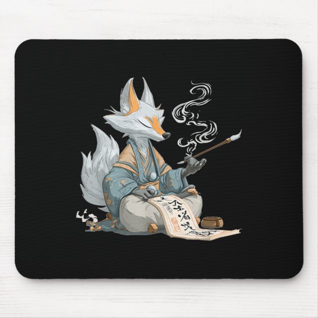 Tapis De Souris Joli look Japonais avec Kitsune (Devant)