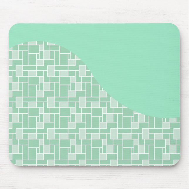 Tapis De Souris Joli Monnaie Verte Vague Carrelage Motif Cadeaux (Devant)