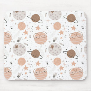 Tapis De Souris Joli Motif Doodle Planet