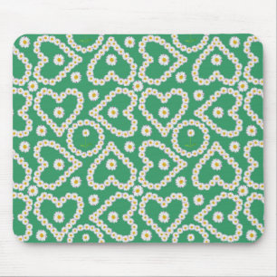 Tapis De Souris Joli Mousepad : Chaînes de marguerite sur vert