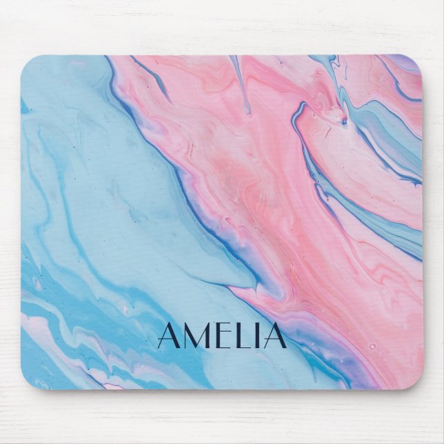 Tapis De Souris Joli pastel coulé de peinture personnalisée (Devant)