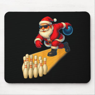 Tapis De Souris Joli Père Noël jouant boule de bowling et Ns joueu