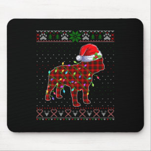 Tapis De Souris Joli Père Noël Red Plaid Français Buldog Light Ugl