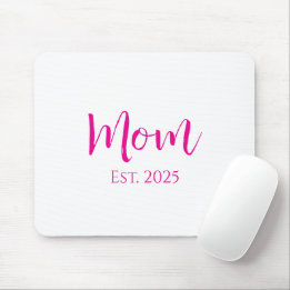Tapis De Souris Joli Pink Script Nouveau Maman Fête des Mères
