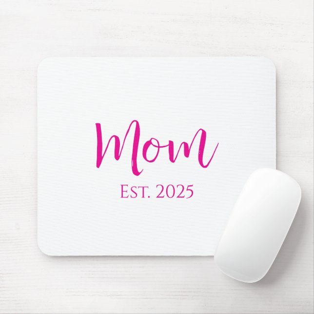 Tapis De Souris Joli Pink Script Nouveau Maman Fête des Mères (Avec souris)