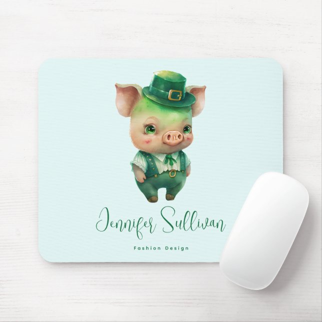 Tapis De Souris Joli porc vert Fairytale dans une jolie beauté (Avec souris)