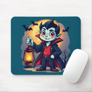 Tapis De Souris Joli Vampire avec Lanterne Kawaii Halloween
