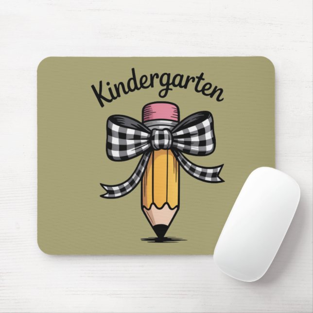 Tapis De Souris Jolie crayon à ruban École maternelle Enseignante  (Avec souris)