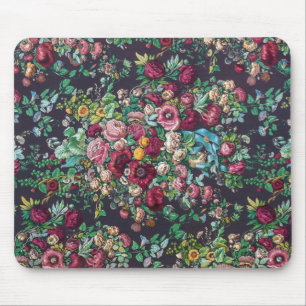 Tapis De Souris Jolie Fleur Rétro Peonies Calico Motif