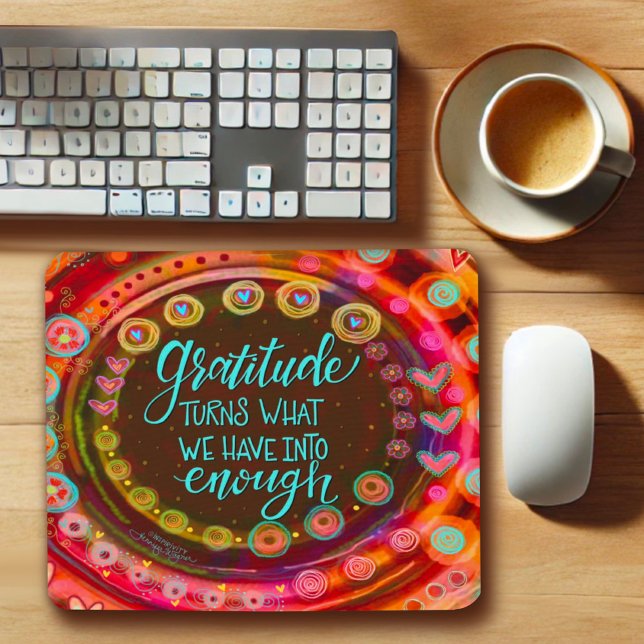 Tapis De Souris Jolie Gratitude Moderne Coeur Whimsical (Créateur téléchargé)