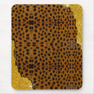 Tapis De Souris Jolie impression d'animal en cuir de guépard avec