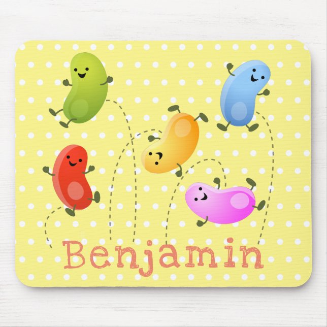 Tapis De Souris Jolie jellybeans bondissant dessin animé (Devant)