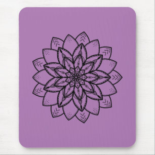 Tapis De Souris Jolie ligne Art Mandala sur Purple