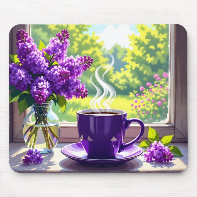 Tapis De Souris Jolie Lilacs et café violets (Devant)