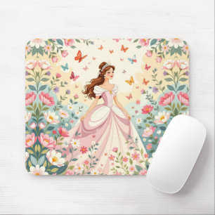 Tapis De Souris Jolie princesse avec papillons