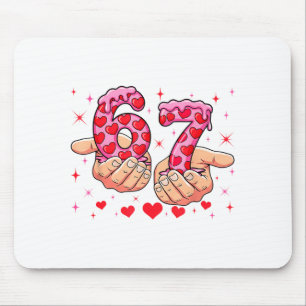 Tapis De Souris Jolie Saint-Valentin 67 Cœurs Drôle Six Sept Meme