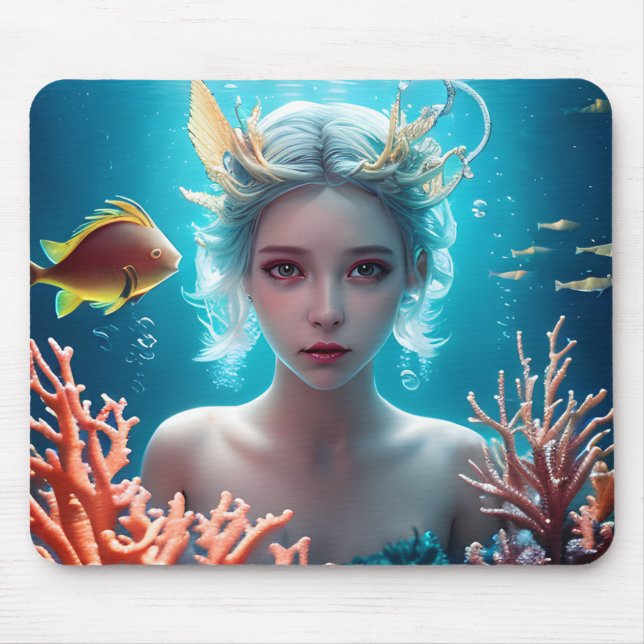 Tapis De Souris Jolie sirène dans l'océan (Devant)