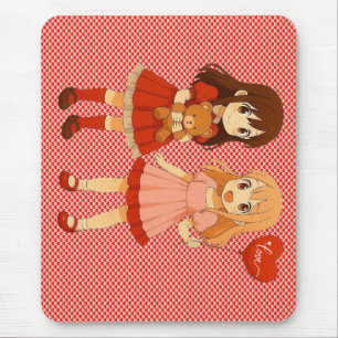 Tapis De Souris Jolies filles d'anime pour la Saint-Valentin