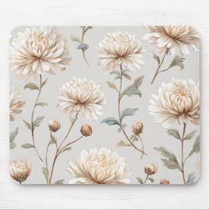 Tapis De Souris Jolies Fleurs Crème