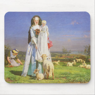 Tapis De Souris Jolis agneaux bêlants par Ford Madox Brown