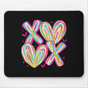 Tapis De Souris Jolis coeurs à baiser Xoxo au pinceau Saint-Valent