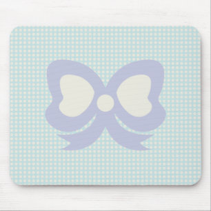 TAPIS DE SOURIS JOLIS PASTELS À POINTS ET RUBAN BLEU VIOLET