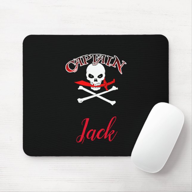Tapis De Souris Jolly roger personnalisé (Cutlass) (Avec souris)