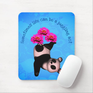 Tapis De Souris Jonglage Ours Et Fleurs Panda Inspirationnel