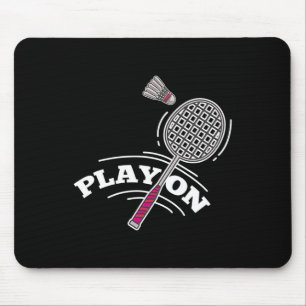 Tapis De Souris Jouer Badminton Player Sport Stick Shuttle Racket