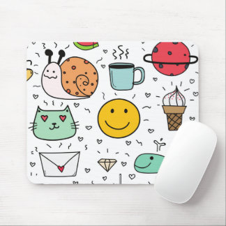 Tapis De Souris Jouets joliment colorés pour enfants Doodle