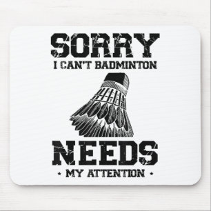 Tapis De Souris Joueur de badminton drôle Amour Navette Design 
