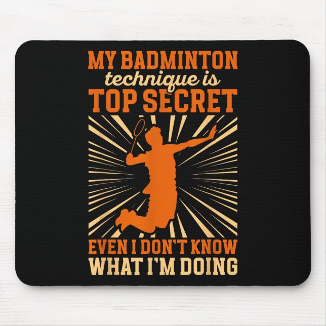Tapis De Souris Joueur de badminton _ Ma technique de badminton  (Devant)