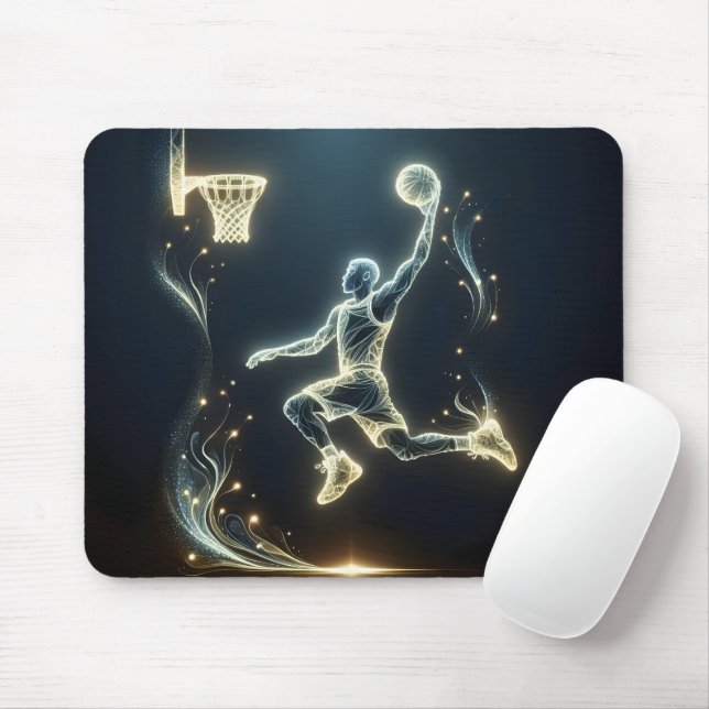 Tapis De Souris Joueur de basket-ball néon (Avec souris)
