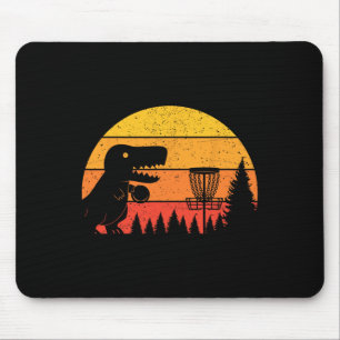 Tapis De Souris Joueur de disque de golf T-rex dinosaure Amoureux 