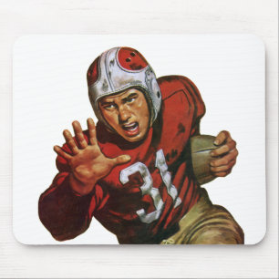 Tapis De Souris Joueur de football américain vintage arrière coura