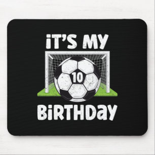 Tapis De Souris Joueur de football de 10 ans Fête d'anniversaire d
