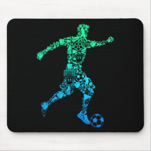 Tapis De Souris Joueur de football drôle enceinte Mama ventre