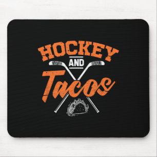 Tapis De Souris Joueur De Hockey Et Tacos De Hockey Sur Glace Amus