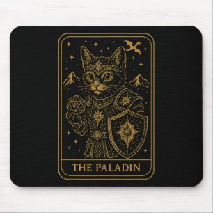 Tapis De Souris Joueur de Rpg Paladin D20 Dés Drôle Geek Chat Homm