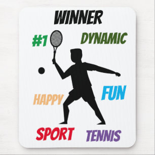 Tapis De Souris Joueur de tennis amusant