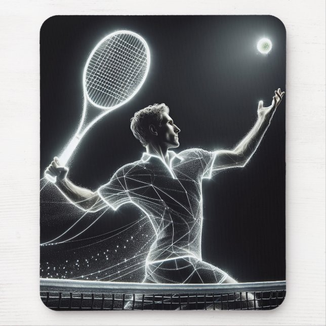 Tapis De Souris Joueur de tennis néon dynamique (Devant)