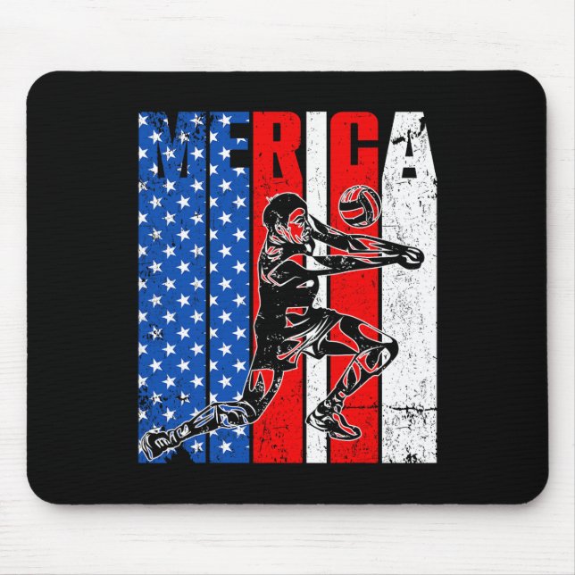 Tapis De Souris Joueur de volley-ball américain pour la fête de l' (Devant)