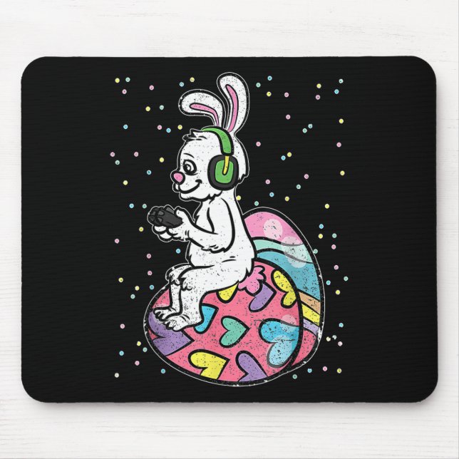 Tapis De Souris Joueur Vidéo Lapin De Pâques Avec Contrôle (Devant)