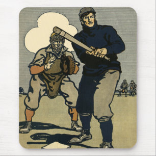 Tapis De Souris Joueurs de baseball vintage, art stylisé