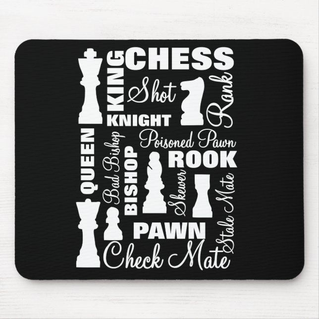 Tapis De Souris Joueurs d'échecs Typographie Design (Devant)