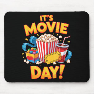 Tapis De Souris Jour de film cinéma nourriture de nuit snack popco