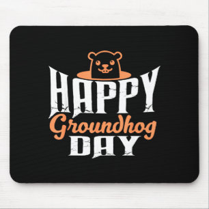 Tapis De Souris Jour de la marmotte amusant et mignon Animaux Lo